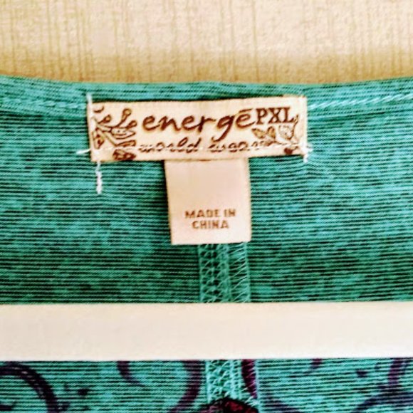 ENERGY WORLD WEAR*TEAL COLOR*WOMEN PXL*PULLOVER TUNIC TOP - Picture 3 of 7